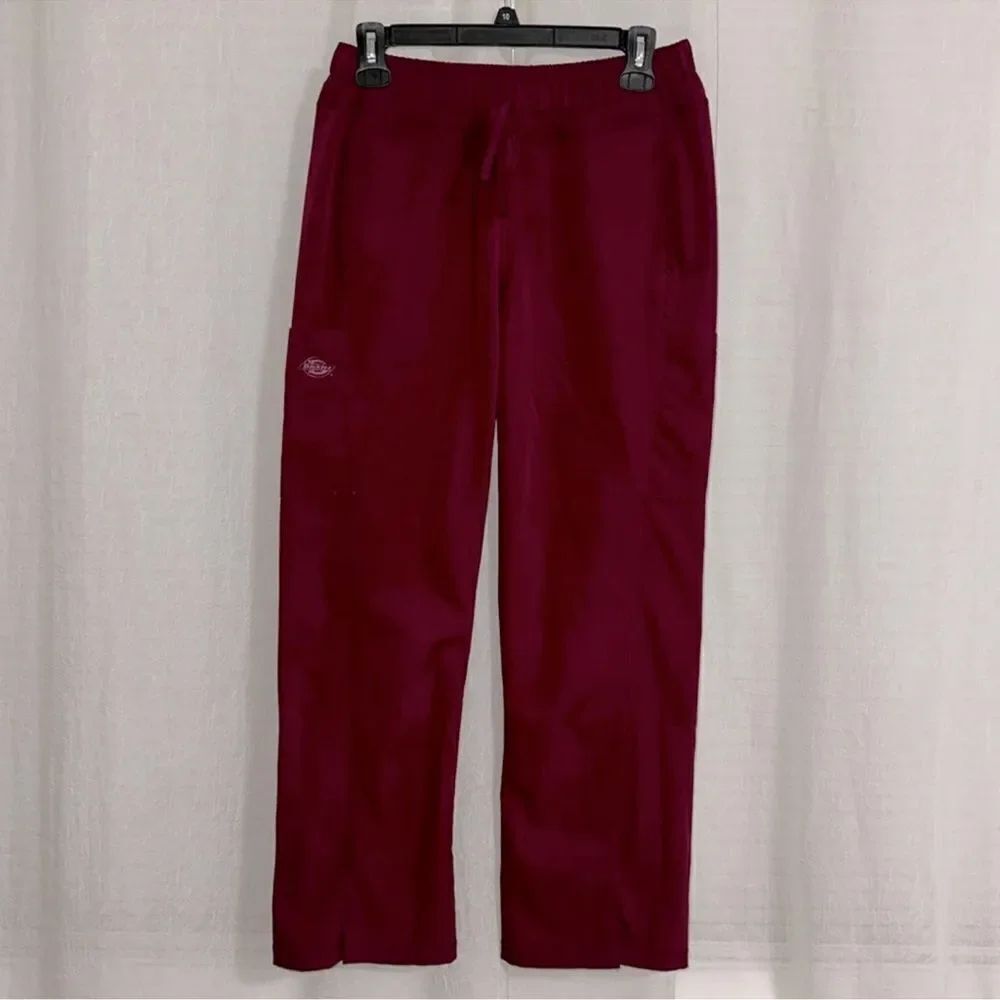 Dickies SP Burgundy Wine Cargo Five Pocket Drawstring Scrub Pants